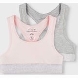 NAME IT KIDS Bh Top - set van 2 Lichtroze/Grijs Melange