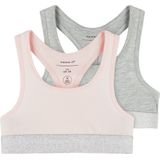 NAME IT KIDS Bh Top - set van 2 Lichtroze/Grijs Melange