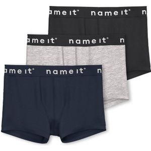 NAME IT - NKMBOXER 3P NOOS - Onderbroek - Blauw Grijs Zwart - Katoen Elasthan