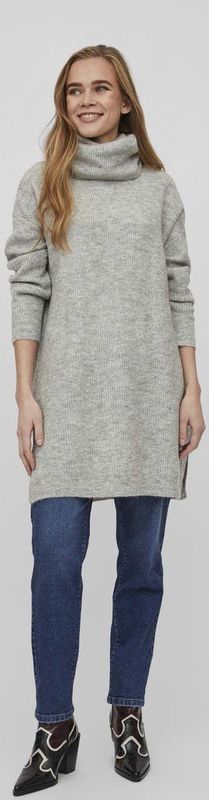 Vila - Cilia 14074330 - Trui - Met Hoge Hals - Gebreide Poncho - Lange Mouwen