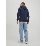JACK & JONES Star basic sweat hood regular fit, heren hoodie katoenmengsel met capuchon, grijs-blauw