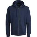 JACK & JONES Star basic sweat hood regular fit, heren hoodie katoenmengsel met capuchon, grijs-blauw