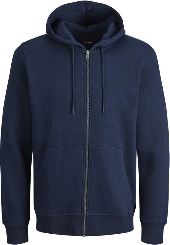 JACK & JONES Star basic sweat hood regular fit, heren hoodie katoenmengsel met capuchon, grijs-blauw