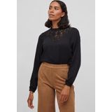 VILA - VISUVITA LACE TOP - Blousetop - Hoge Hals - Lange Mouwen