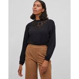 VILA - VISUVITA LACE TOP - Blousetop - Hoge Hals - Lange Mouwen