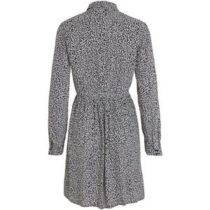 Vila - Fini - Jurk - Korte Lengte - Lange Mouwen - Knoopdetail - Riem in Taille