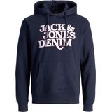 Jack & Jones - JJrack Sweat Hood - Heren Hoodie - Blauw