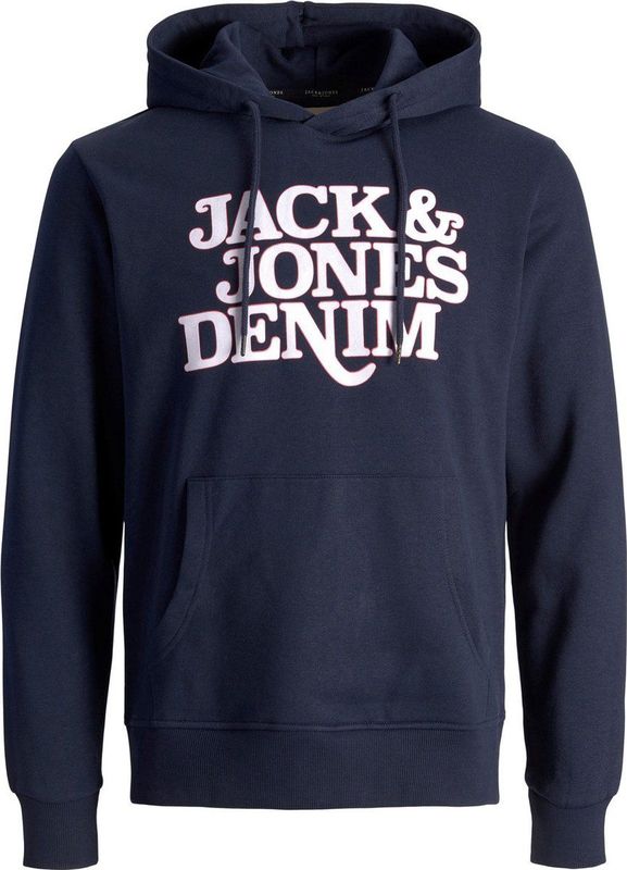 Jack & Jones - JJrack Sweat Hood - Heren Hoodie - Blauw