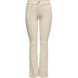 Only Jeans Onlhush Life Mid Flared Slit Dnm E 15271374 Ecru Dames