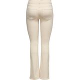 Only Jeans Onlhush Life Mid Flared Slit Dnm E 15271374 Ecru Dames