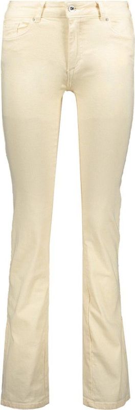 Only Jeans Onlhush Life Mid Flared Slit Dnm E 15271374 Ecru Dames