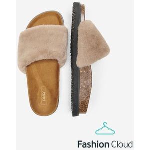 Only Moon -3 Fur Sandal Camel CAMEL