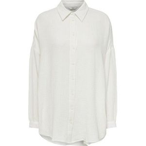 ONLY - ONLTHYRA - Blouse - Wit - 100% Katoen - Oversized Pasvorm