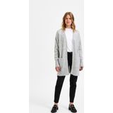 Selected Femme - Cardigan - Grijs - Wol - Lange Gebreide Stijl