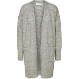 Selected Femme - Cardigan - Grijs - Wol - Lange Gebreide Stijl