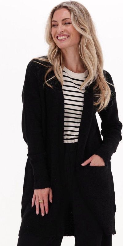Selected Femme Lulu New Ls Knit Long Cardigan B Truien & vesten - Zwart