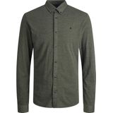JACK&JONES - JJPIQUE MELANGE LOGO SHIRT L/S Heren Overhemd - Kleur - Materiaal