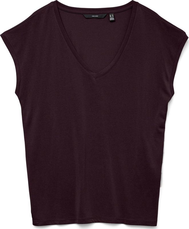 T-shirt - Effen - TENCEL™ Modal - V-hals - Kwartmouw - Losse Pasvorm