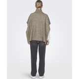 Poncho - Camel - Ribbrei-look - Mouwloos - 80% Polyester