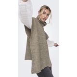 Poncho - Camel - Ribbrei-look - Mouwloos - 80% Polyester