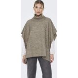 Poncho - Camel - Ribbrei-look - Mouwloos - 80% Polyester