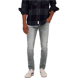 Only & Sons - Denim Jeans - Grijs - 98% Katoen, 2% Elastaan