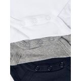 Name It - 3P LS - Romper Set - Dark Sapphire - Biologisch Katoen