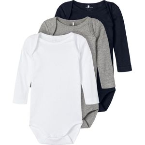 Name It - 3P LS - Romper Set - Dark Sapphire - Biologisch Katoen