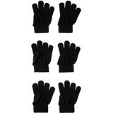 NAME IT Uniseks handschoenen, zwart/verpakking: 3 stuks met alle zwarte, 7