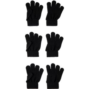 NAME IT Uniseks handschoenen, zwart/verpakking: 3 stuks met alle zwarte, 7