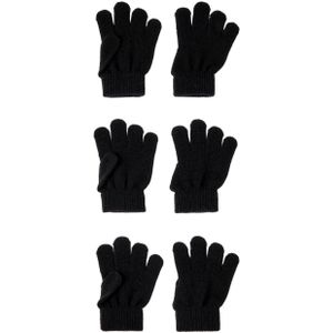 NAME IT Uniseks handschoenen, Zwart/Pack: 3 stuks met alle zwarten, 8