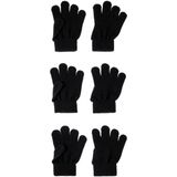 NAME IT Uniseks handschoenen, Zwart/Pack: 3 Pack met All Black, 9