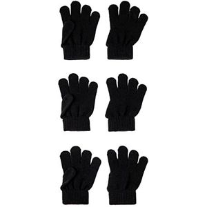 Name It NKNMAGIC Gloves 3P Noos Gants, Black/Pack:3 Pack with All Black, 4 Enfants Unisexes, Black/Pack:3 Pack With All Black, 4