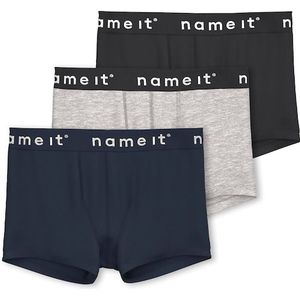 Name It - Jersey Boxershorts - Blauw/Grijs/Zwart - Katoen/Elastaan