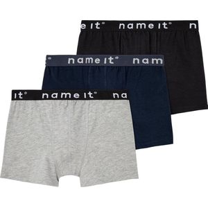 NAME IT - Jersey Boxershorts - Blauw/Grijs/Zwart - Katoen/Elastaan