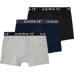 NAME IT - NKMBOXER 3P NOOS - Boxershorts - Blauw Grijs Zwart - 3-pack