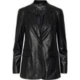 Olympia - Blazer - Effen - Imitatieleder - Normale Pasvorm - Lange Mouw