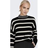 Onlibi - Gebreide Pullover - Hoge Hals - Lange Mouwen - Contrasterende Mouwen