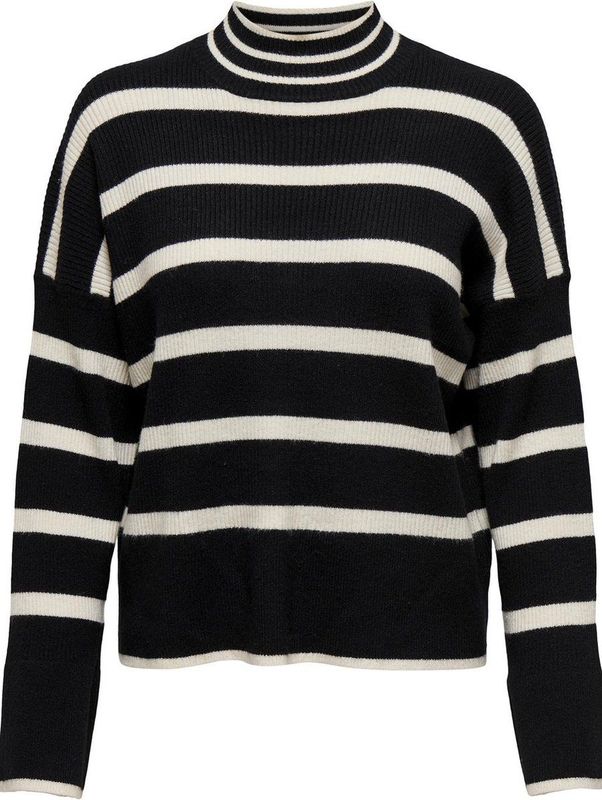Onlibi - Gebreide Pullover - Hoge Hals - Lange Mouwen - Contrasterende Mouwen