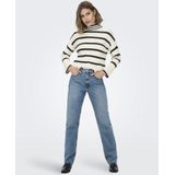 Only Trui Onlibi Highneck Pullover Knt No 15259096 Whitecap Gray/w Melange Dames