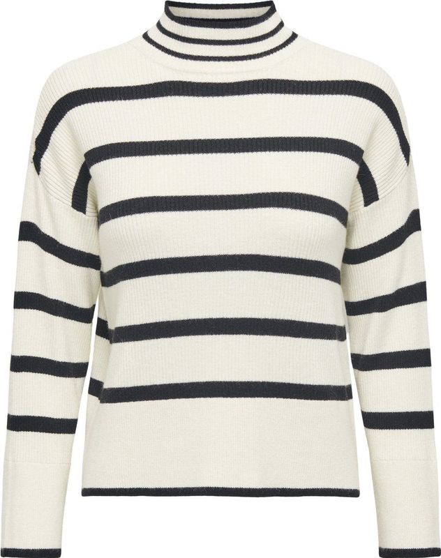 Only Trui Onlibi Highneck Pullover Knt No 15259096 Whitecap Gray/w Melange Dames