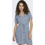 ONLY - ONLEVIDA S/S Jurk - Provinciaal Blauw - Materiaal: Woven
