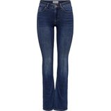 Only - Tai021 Flared Jeans - Dark Blue - Denim - Regular Waist