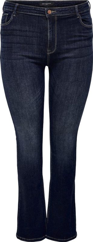 ONLY CARMAKOMA CARSALLY HW Flared Jeans - Dark Blue - Denim