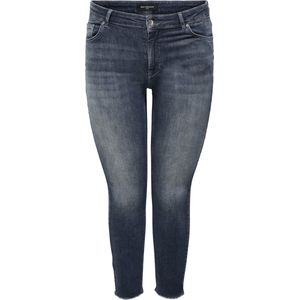ONLY CARMAKOMA - Skinny Fit Jeans - Blauw - Katoen - Mid Waist