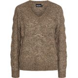 Pieces Trui Pcbibbi Ls V-neck Knit Noos Bc 17126613 Fossil Dames