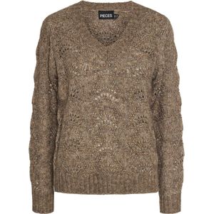 Pieces Trui Pcbibbi Ls V-neck Knit Noos Bc 17126613 Fossil Dames