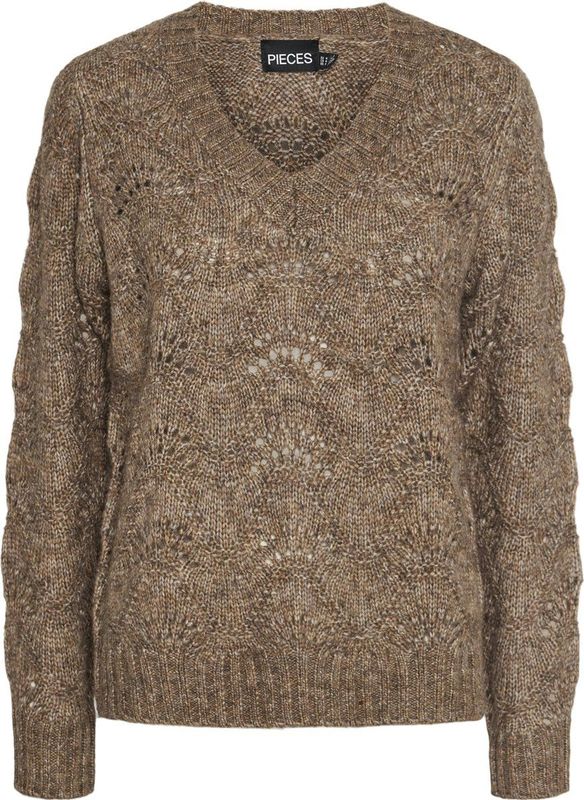 Pieces Trui Pcbibbi Ls V-neck Knit Noos Bc 17126613 Fossil Dames