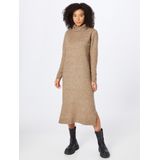 Pieces - Lange Gebreide Jurk - Rolkraag - Groen - 50% Polyester - Gerecycled