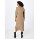 Pieces - Lange Gebreide Jurk - Rolkraag - Groen - 50% Polyester - Gerecycled